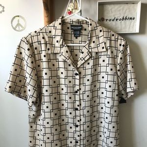 Vintage Polyester Geometric Button Down